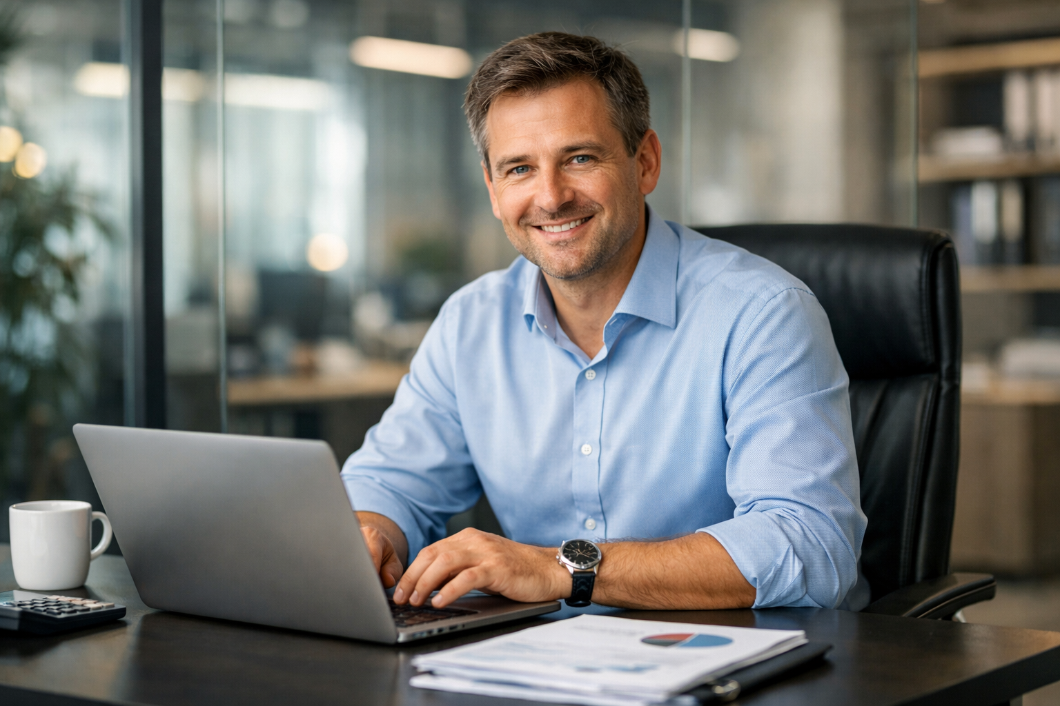 Zespół profesjonalistów pracujących w nowoczesnym biurze rachunkowym