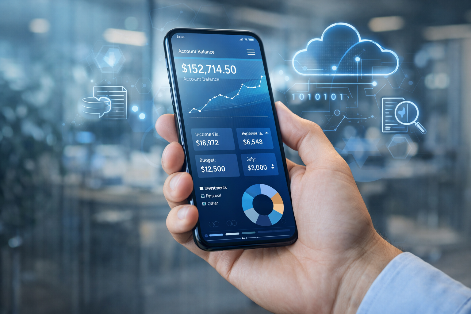 Specjaliści księgowi przy komputerach w eleganckim nowoczesnym biurze